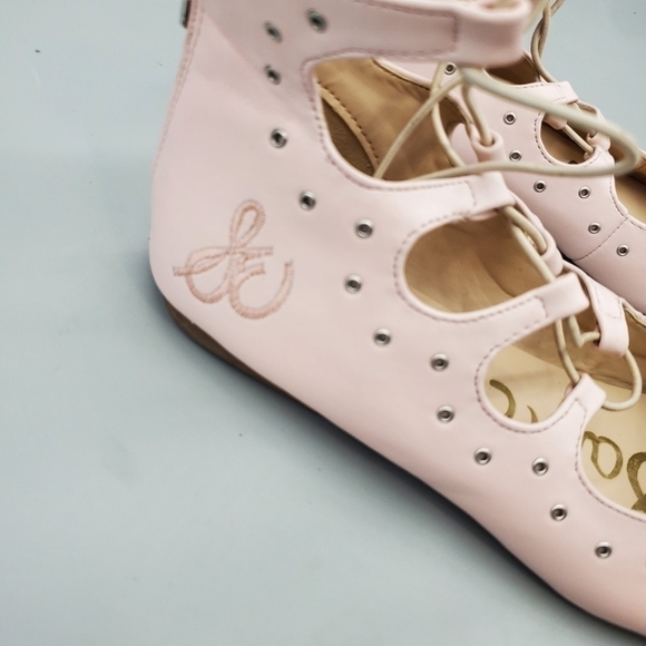 Sam Edelman Felicia Stella Eyelet Lace Up Flat Shoes Size 5 Girl Shoes - Picture 2 of 7